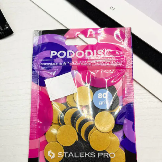 Disposable files on a soft base for pedicure disc Pododisc Staleks Pro S, 80 grit (50 pcs) PDF-15-80 - Image 3