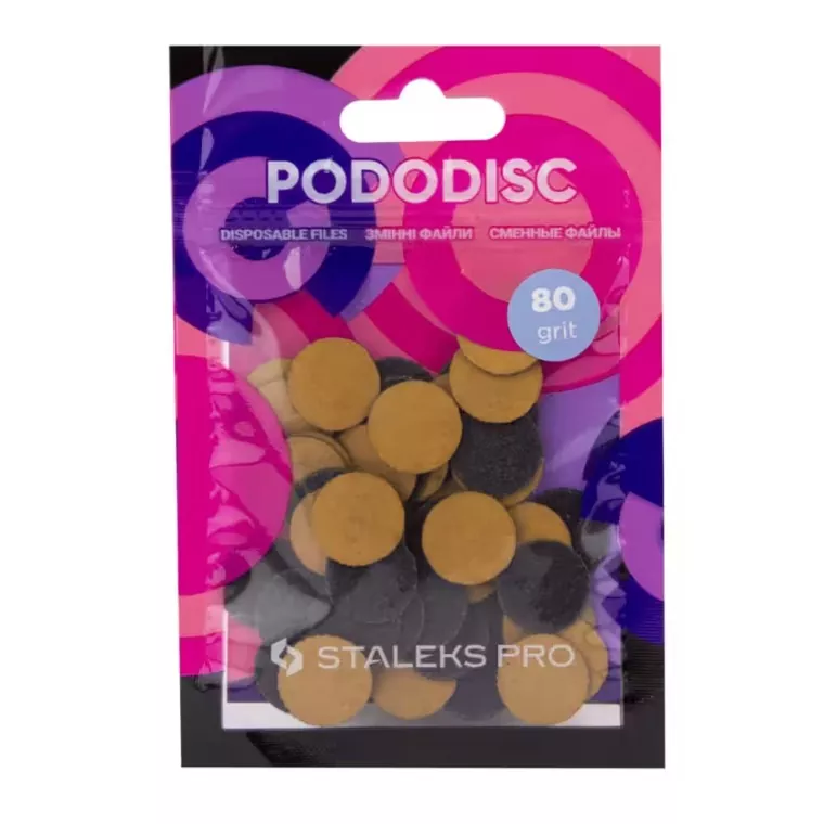Disposable files on a soft base for pedicure disc Pododisc Staleks Pro S, 80 grit (50 pcs) PDF-15-80