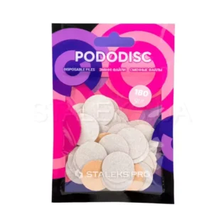 White refill pads for pedicure disc Pododisc Staleks Pro L(25mm), 180 grit (50 pc)