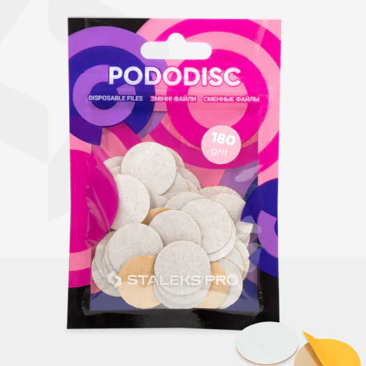 Recambios blancos para disco de pedicura Pododisc Staleks Pro M(20 mm), grano 180 (50 piezas) - Image 3